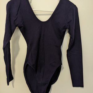 Deep purple long sleeve cotton body suit